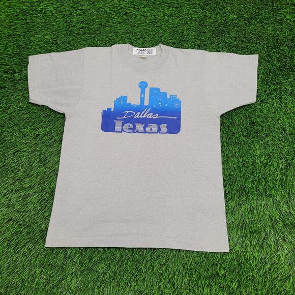 Vintage 1985 Dallas Texas Shirt S/M 18x24 Gray - Picture 1 of 12